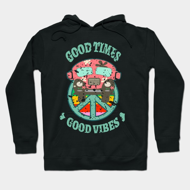 Good Vibes Retro Minibus Hoodie by Funkrafstik